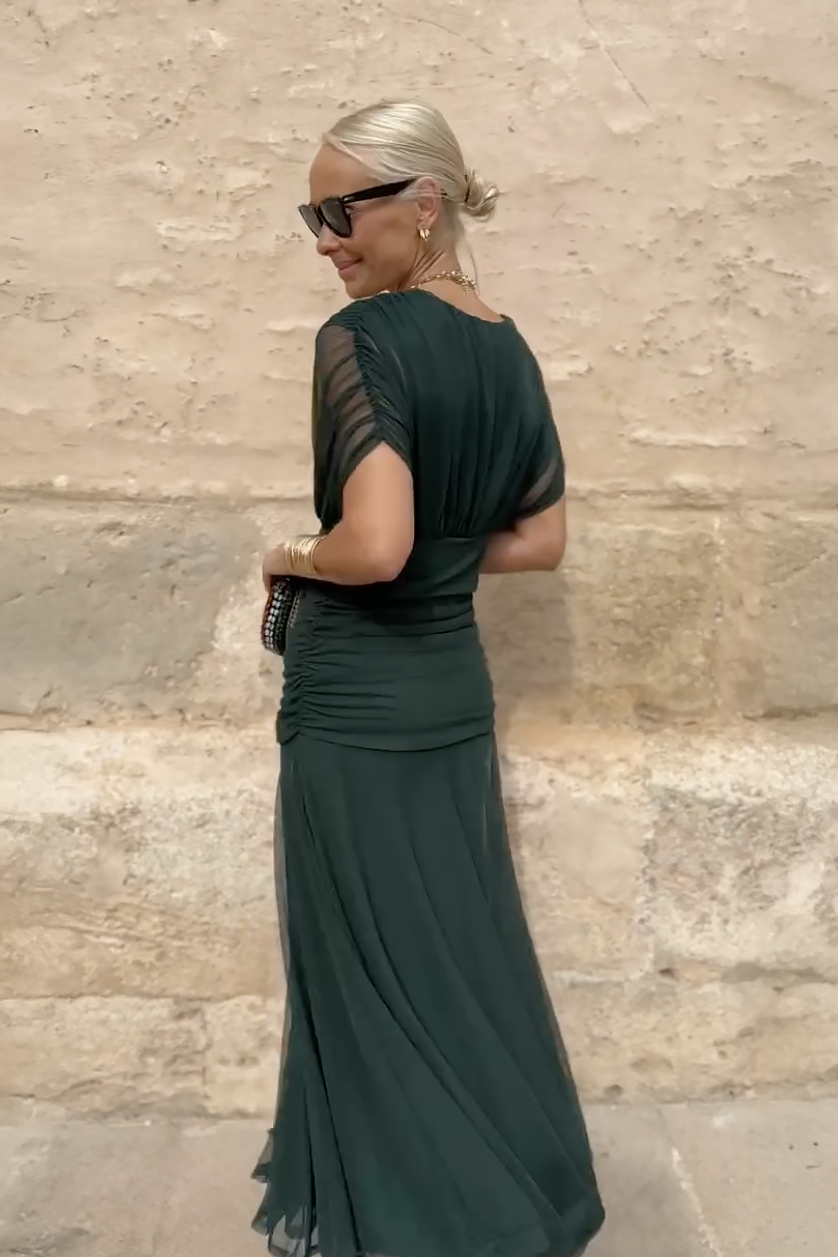 Olyva | Robe Maxi Florale Élégante Col en V