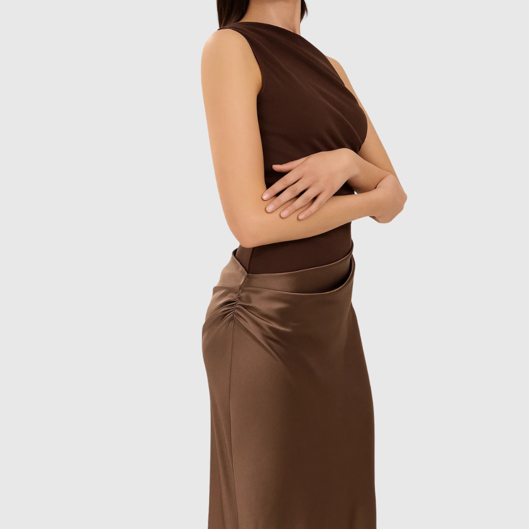 Elara™ | Robe de Soirée Satinée Asymétrique