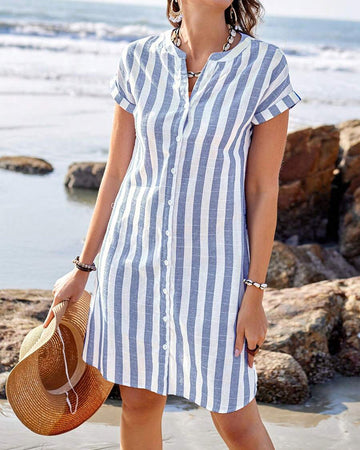 PAMELA | ROBE ÉLÉGANTE À RAYURES