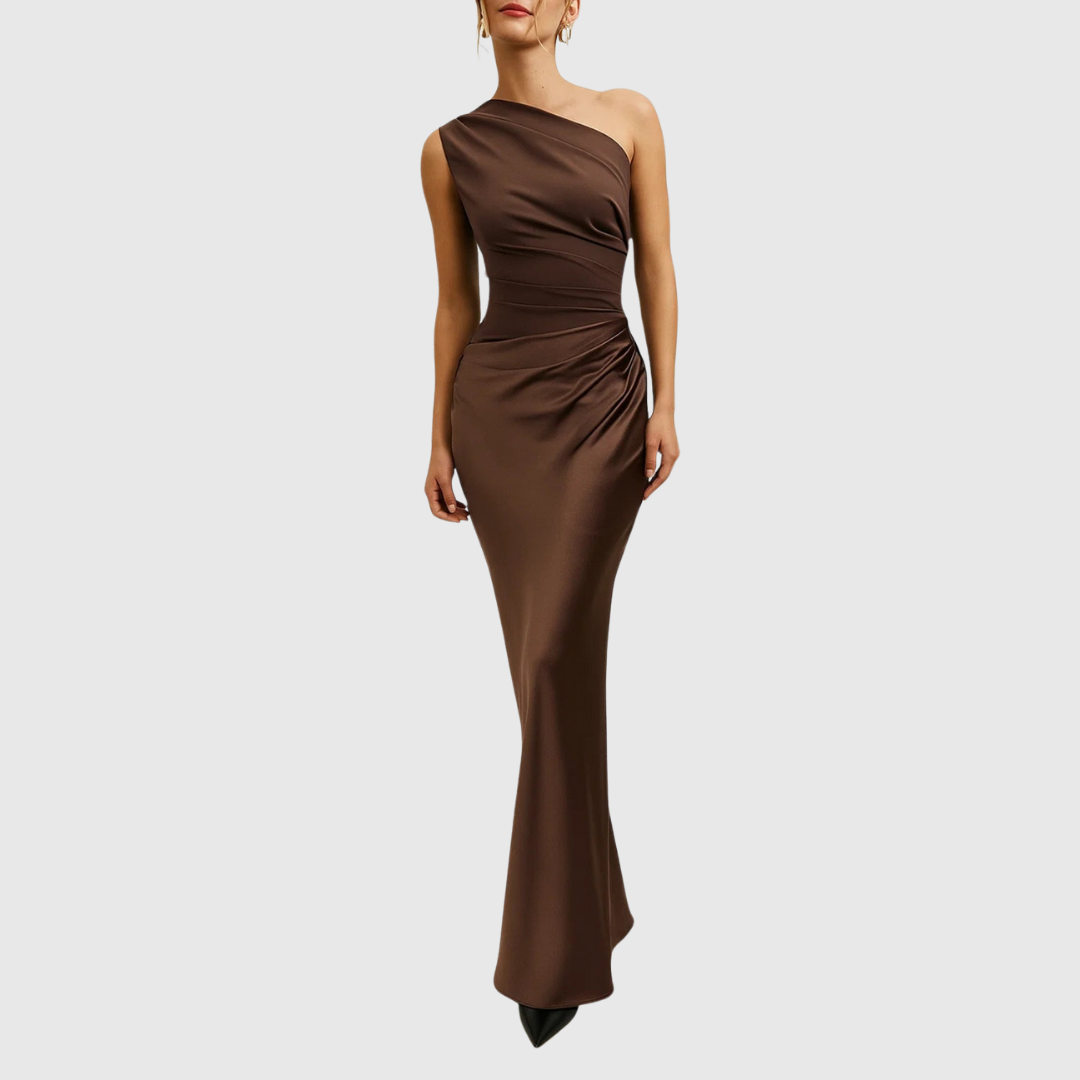 Elara™ | Robe de Soirée Satinée Asymétrique