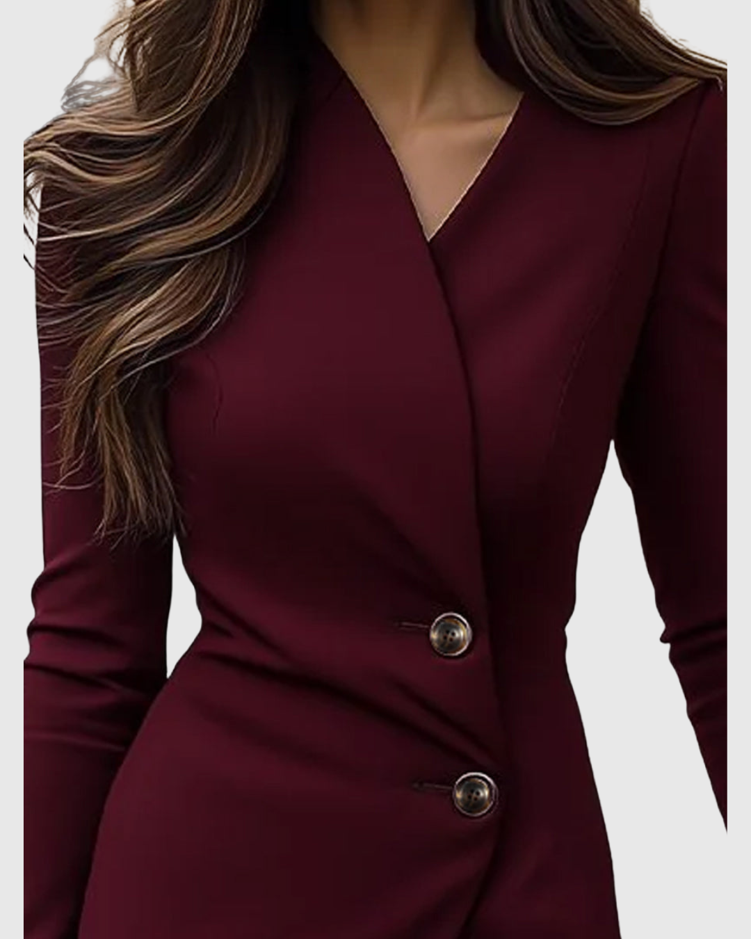 Luned™ | Robe Portefeuille Midi Boutonnée