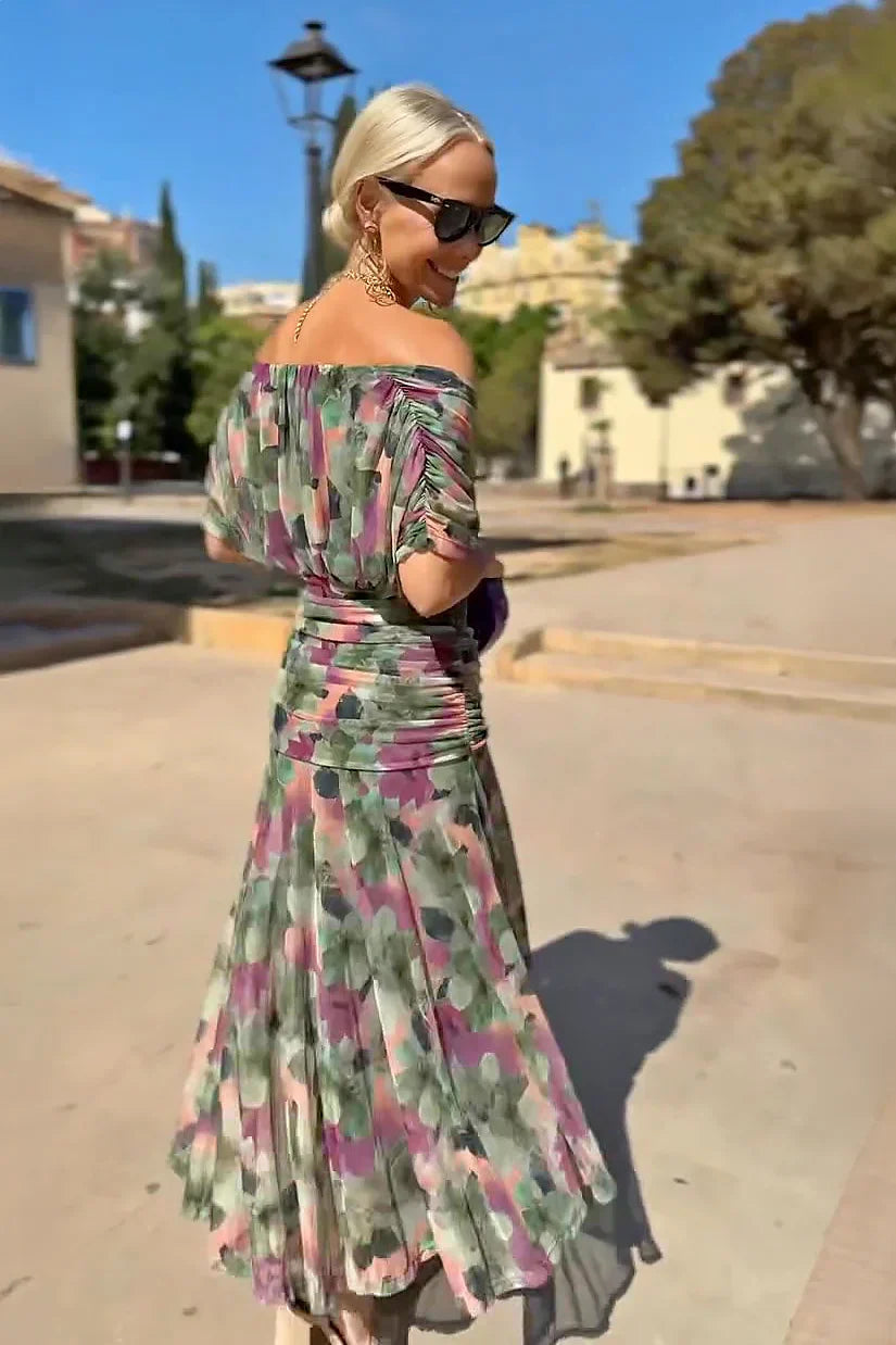 Olyva | Robe Maxi Florale Élégante Col en V