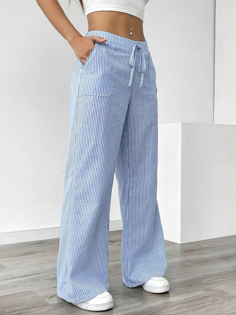 Alina™ | Elegant Striped Trousers with Pockets