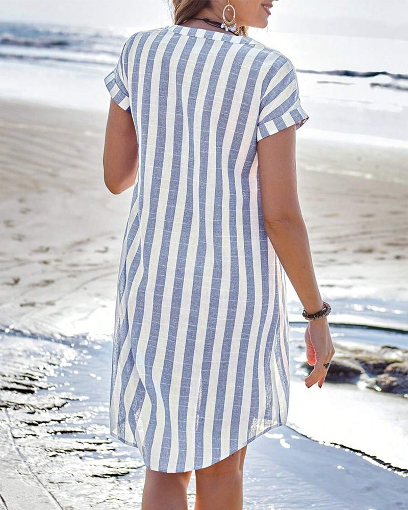 PAMELA | ROBE ÉLÉGANTE À RAYURES