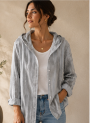 KYARA | Chemise Légère à Capuche