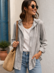 KYARA | Chemise Légère à Capuche