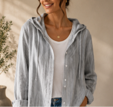 KYARA | Chemise Légère à Capuche