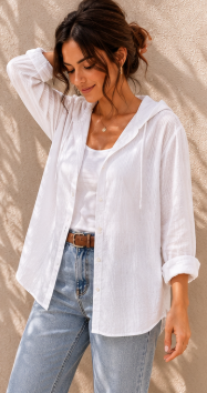 KYARA | Chemise Légère à Capuche