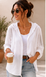 KYARA | Chemise Légère à Capuche