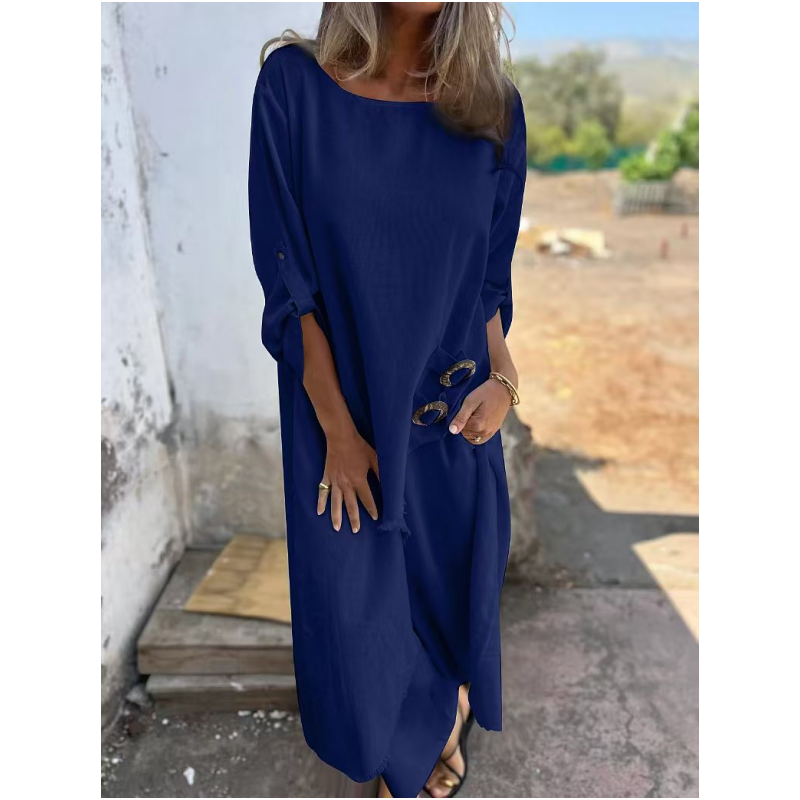 Ensemble Deux Pièces Robe + Pantalon Coton-Lin